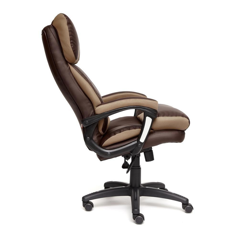 Кресло DUKE кож/зам/ткань, коричневый/бронза, 36-36/21