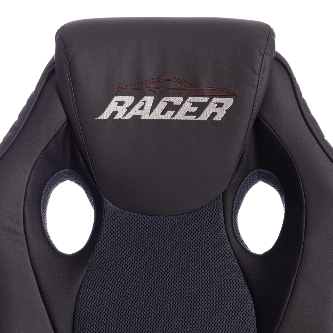Кресло RACER кож/зам/ткань, металлик/серый, 36/12