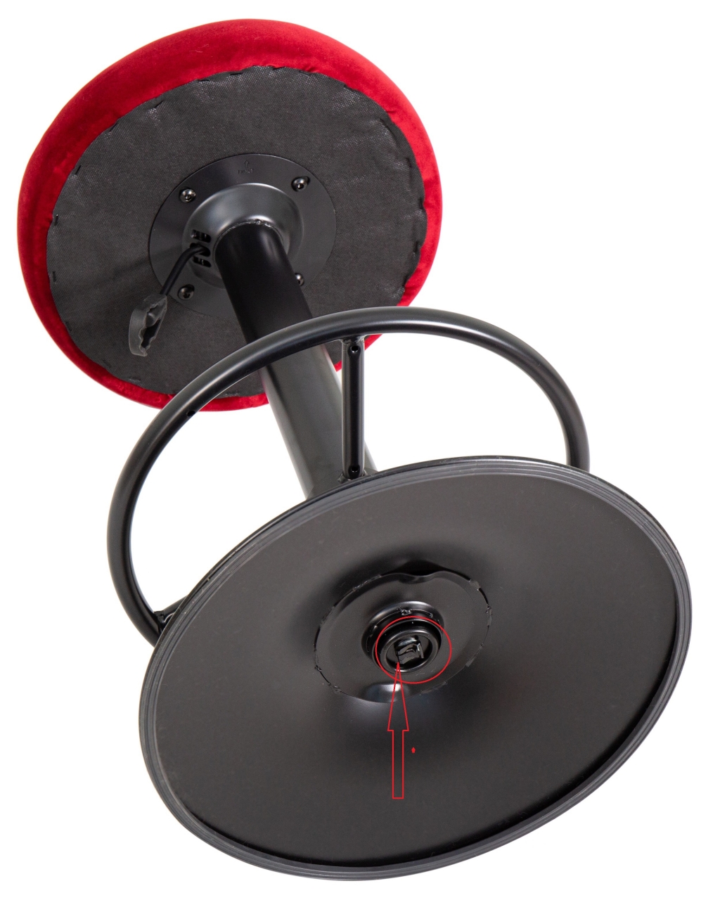 Табурет барный DOBRIN BRUNO BLACK велюр Бордовый MJ9-43
