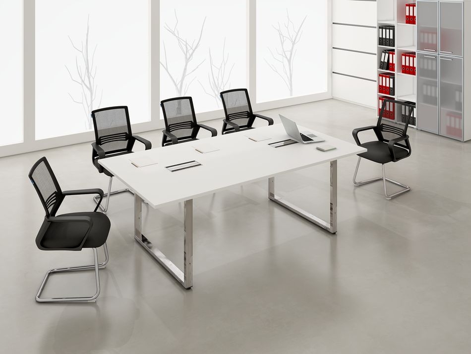Стол системы БЭНЧ, переговорный, средний GLOSS LINE НСПС-О.928 Белый Премиум