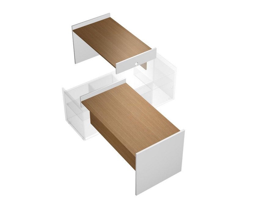 Рабочая станция без тумб правая Profiquadro КВ 1502 БН Орех ногаро/белый премиум