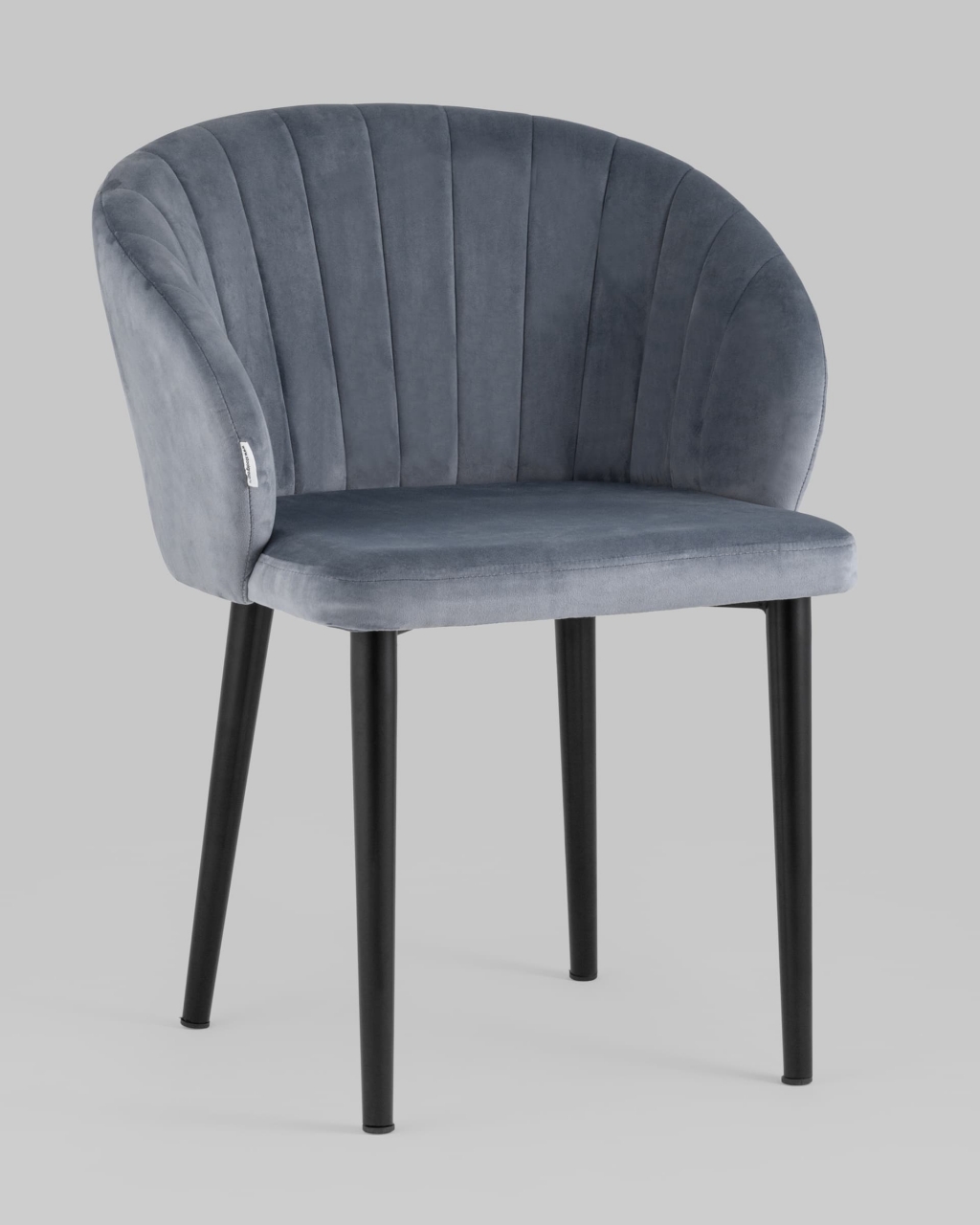 Стул с подлокотниками Шон велюр Серый