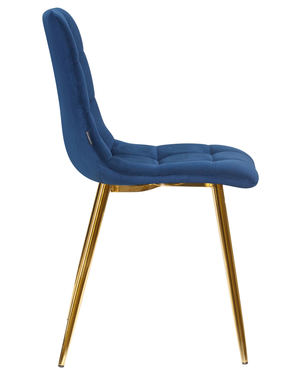 Стул обеденный DOBRIN ALEX золотые ножки Темно-синий велюр V108-67