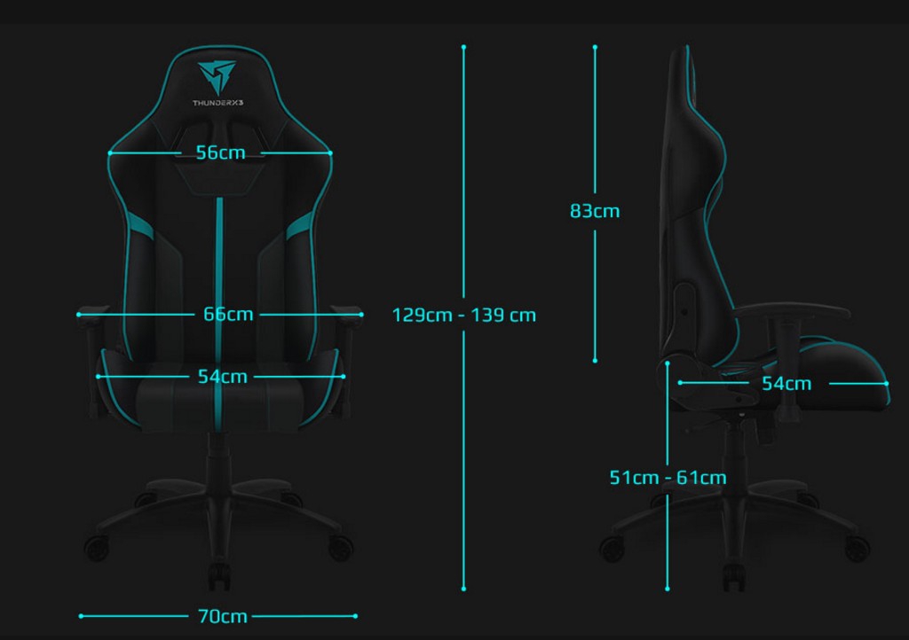 Геймерское кресло ThunderX3 BC3-BC AIR Black Cyan