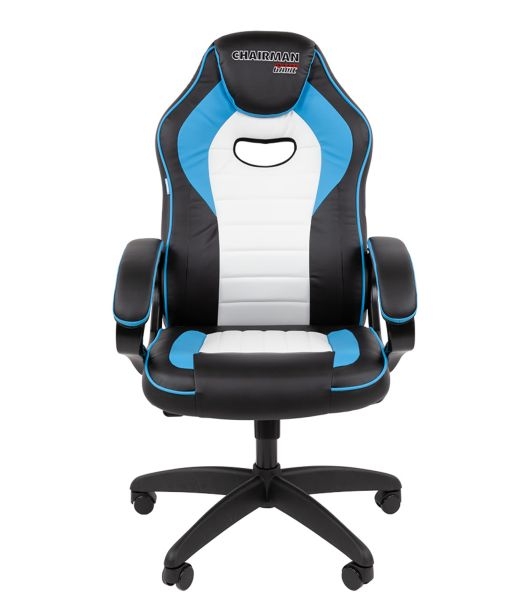Кресло геймерское CHAIRMAN GAME 16 черный/голубой/белый