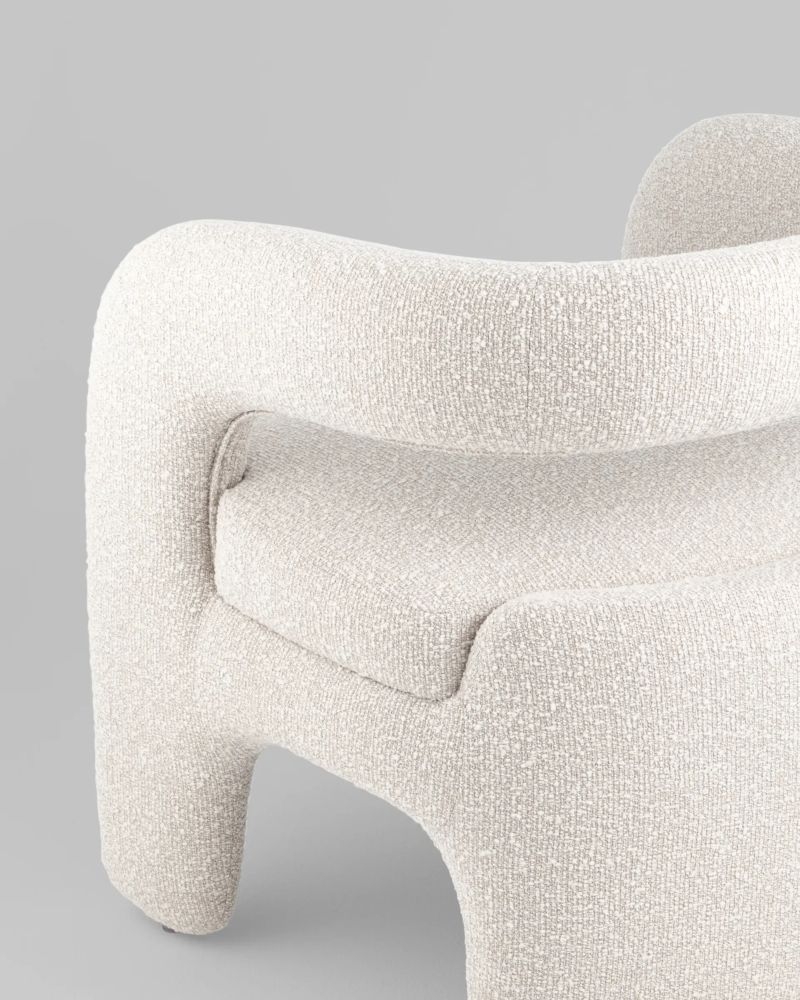 Кресло лаунж Bones жемчужный