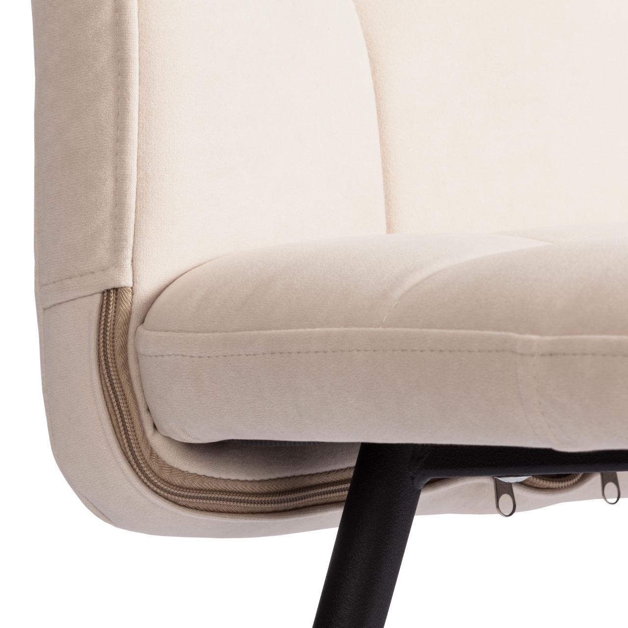 Стул обеденный Medeo LT, велюр, молочный/черный, 4, 45х56х89 см