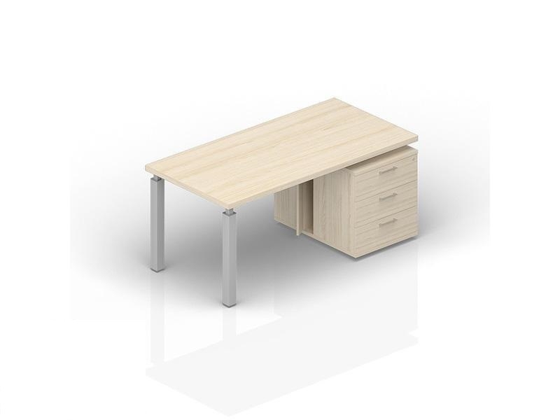 Стол на опорной тумбе 3 ящика (правый) GDB BLISS BL160T3D Орех