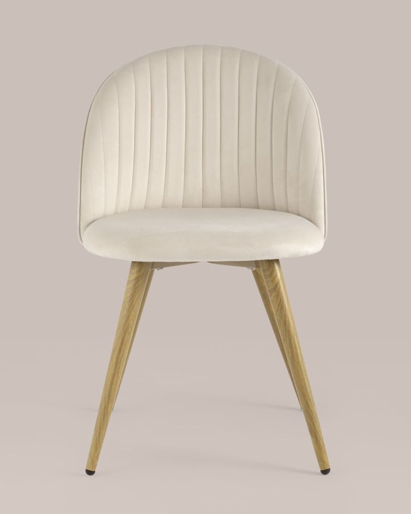 Стул Лион Страйпс велюр Кремовый