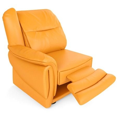 Кресельная секция с электрическим реклайнером (правая) Вавилон 1ВРЭл Оранжевая (кожа)