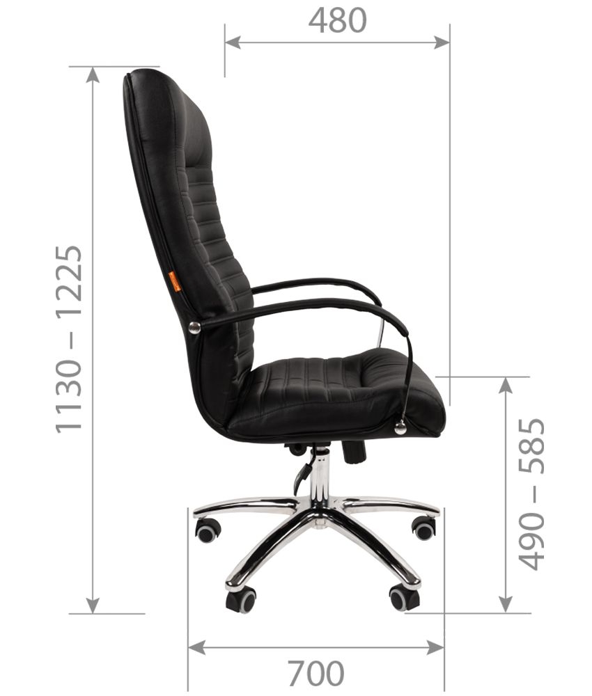 Кресло руководителя CХАИРМАН 480 Н кожа Черный / CHAIRMAN