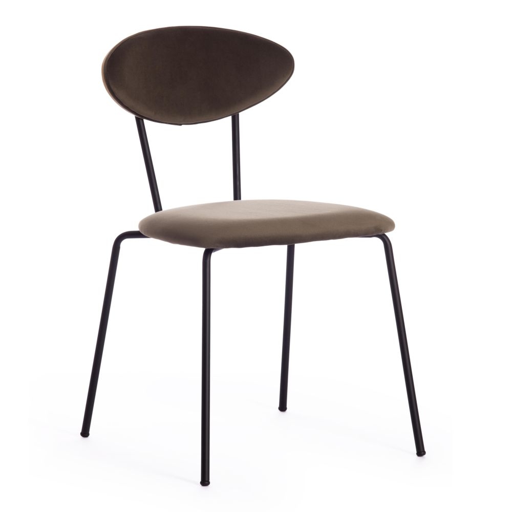 Стул NEO (mod. 0139014) / 1 шт. в упаковке металл/вельвет, 44х54х79 см, хаки S108 (85 DARK TAN)/черный