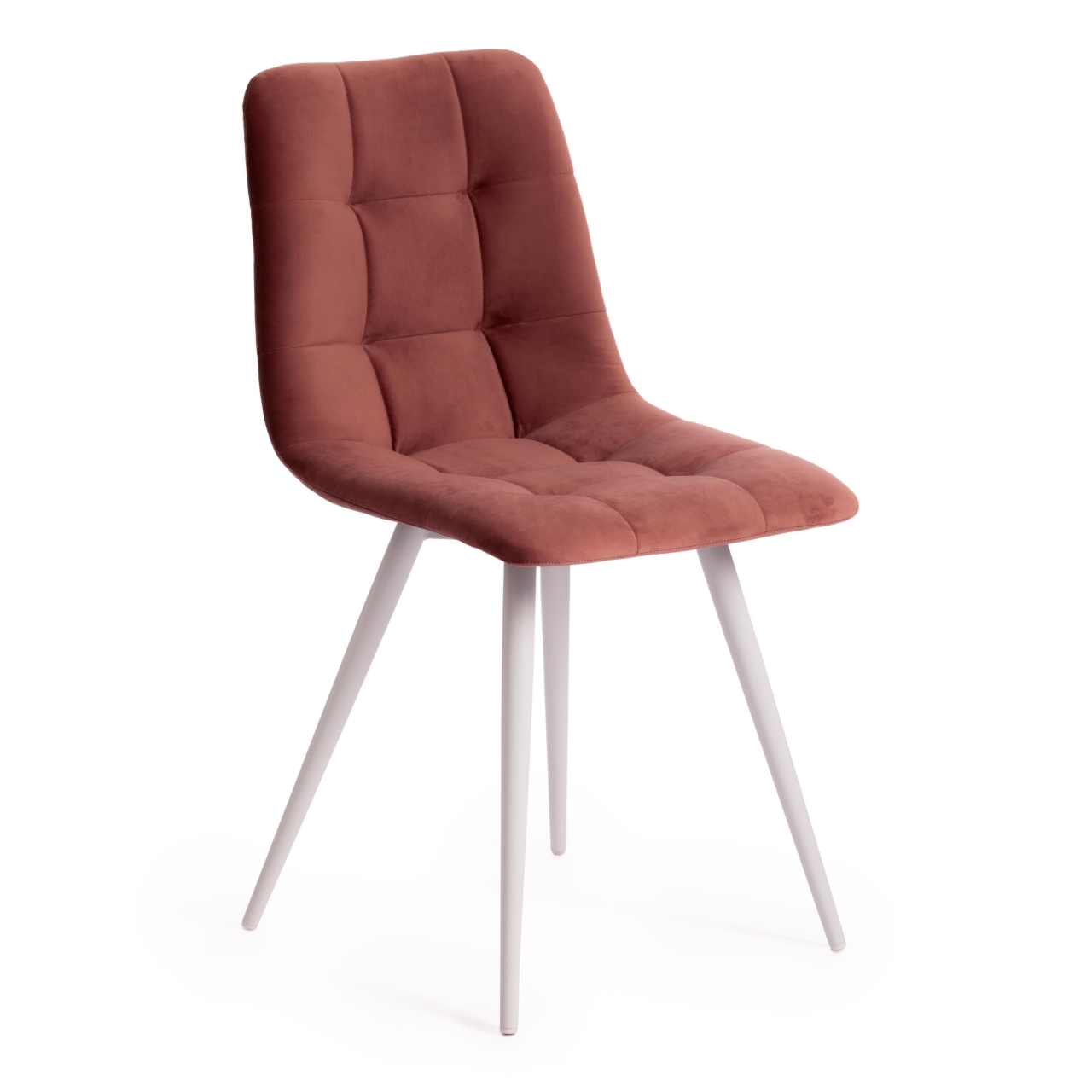 Стул CHILLY (mod. 7095-1) ткань/металл, 45x53х88 см, высота до сиденья 50 см, коралловый barkhat 15 /белый