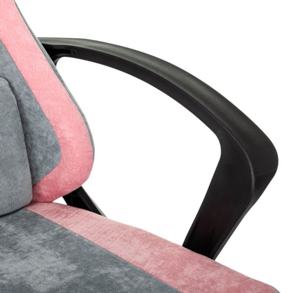 Кресло компьютерное BRABIX Forcer GM-127, 2 подушки, ткань, розовое/серое
