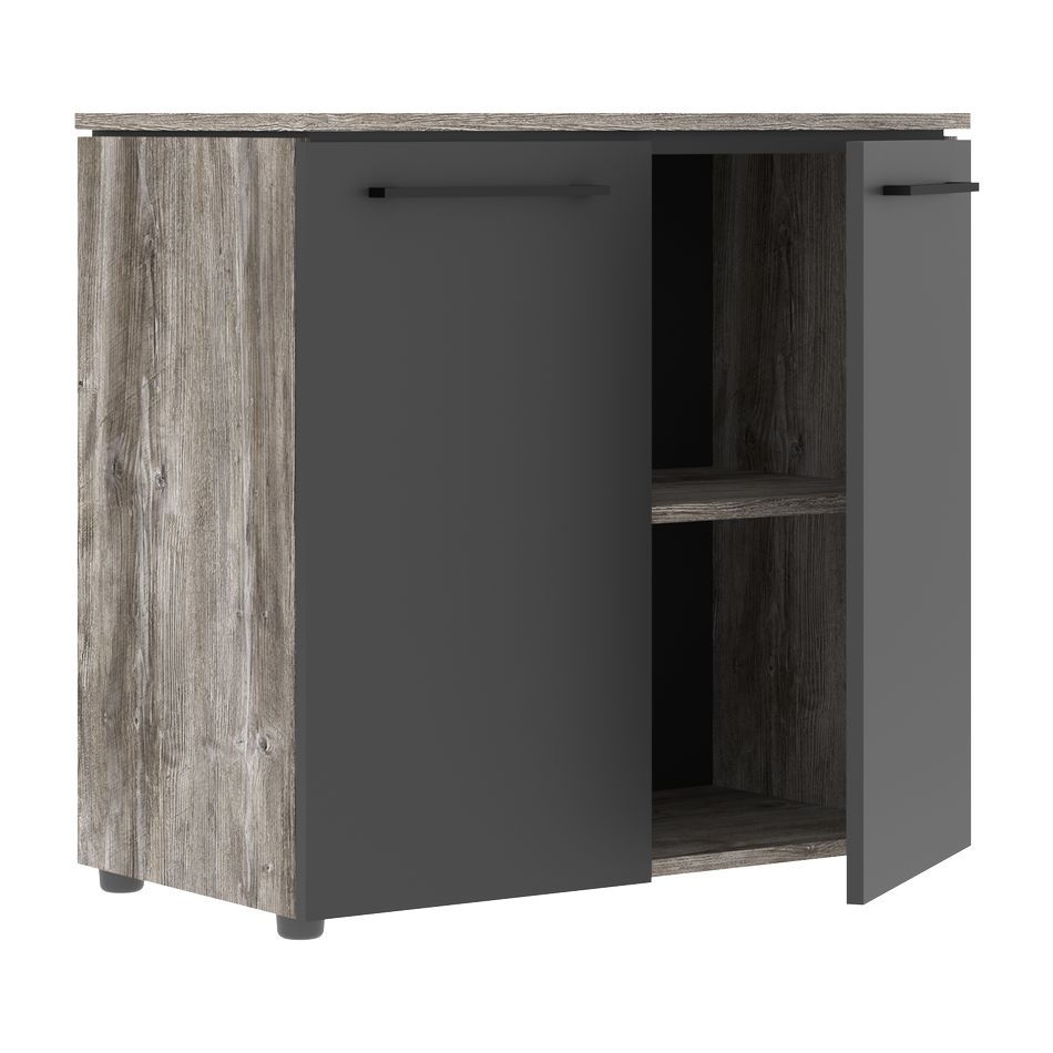 Шкаф с глухими малыми дверьми MORRIS TREND MLC 85.1 Сосна Нордик Антрацит