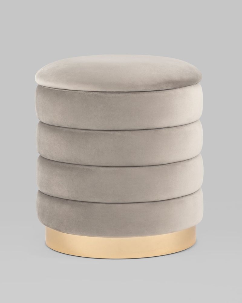 Пуф Франсис с ящиком велюр Серо-бежевый