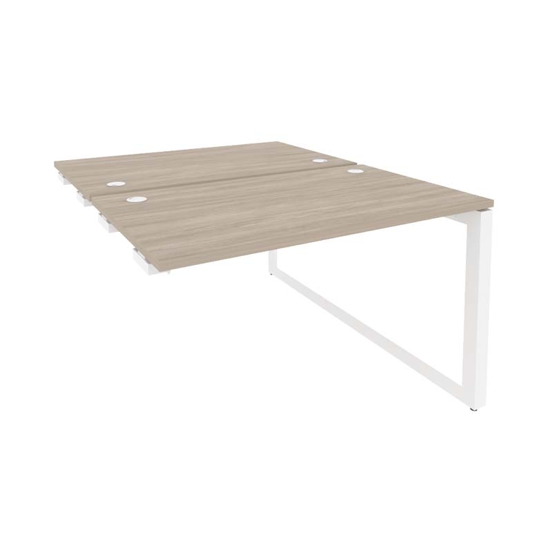 Стол-приставка двойной на О-образном м/к к опорым элем. ONIX O.MO-D.SPR-2.7 Дуб Аттик/Белый