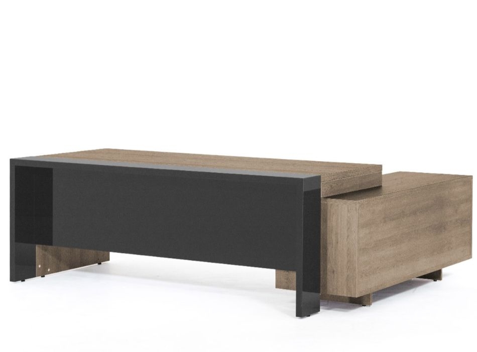 Стол на опорной тумбе L243 LAVA 125/DC/16+ 303Z/DC/DC.07 Гавана Серый глянец