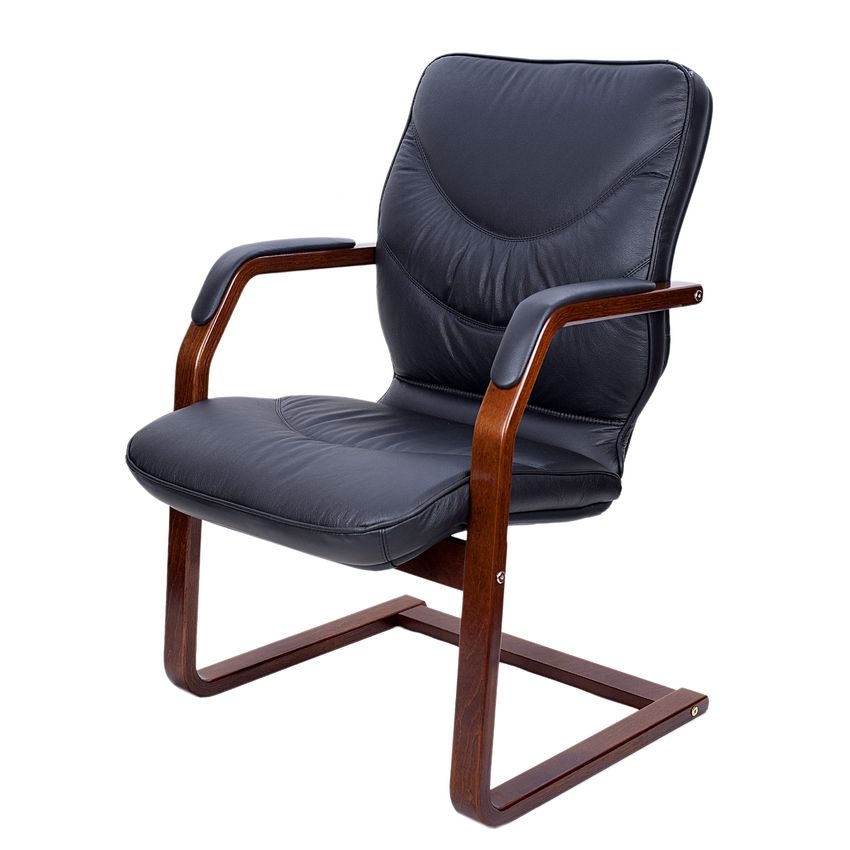 Кресло посетителя Leeds wood C Черное