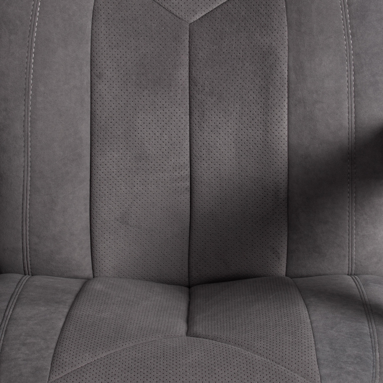 Кресло BOSS Lux флок , серый/серый перф., 29/29/06