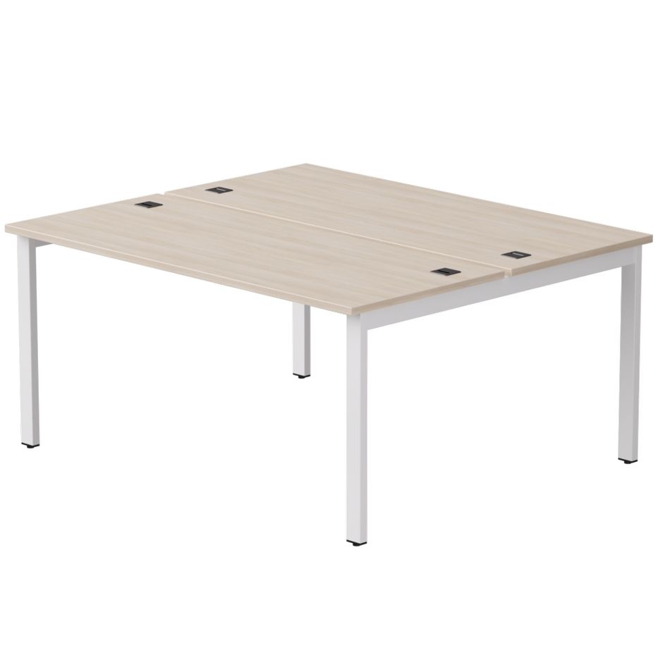 Бенч-система на 2 места на металлокаркасе, опоры 45 гр Everprof EVO 254S017 Дуб Соната Белый