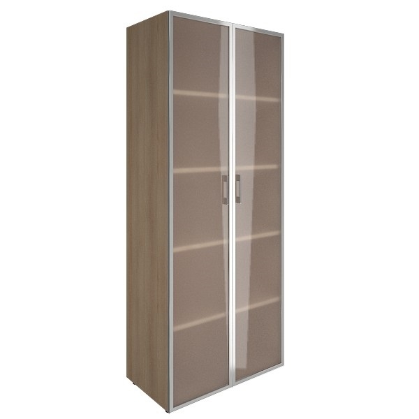 Шкаф книжный со стеклом в раме без топа YALTA LT-ST 1.10R Снежная Патина