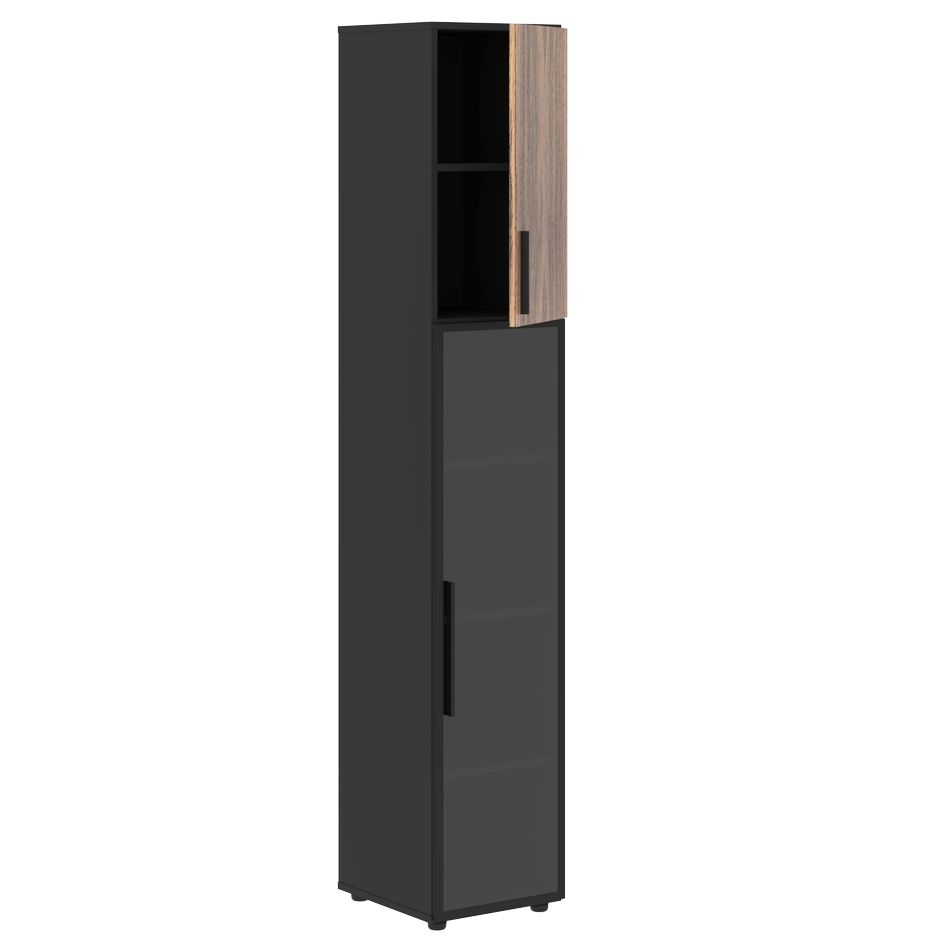 Шкаф-колонка комбинированный (правый) VELION VENEER VRHCS 40.2 R Американский орех Яшма черная