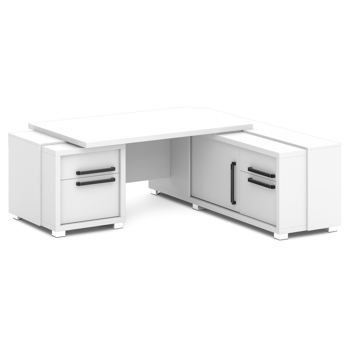 Стол руководителя с тумбой и греденцией Grace L-113-12 правый