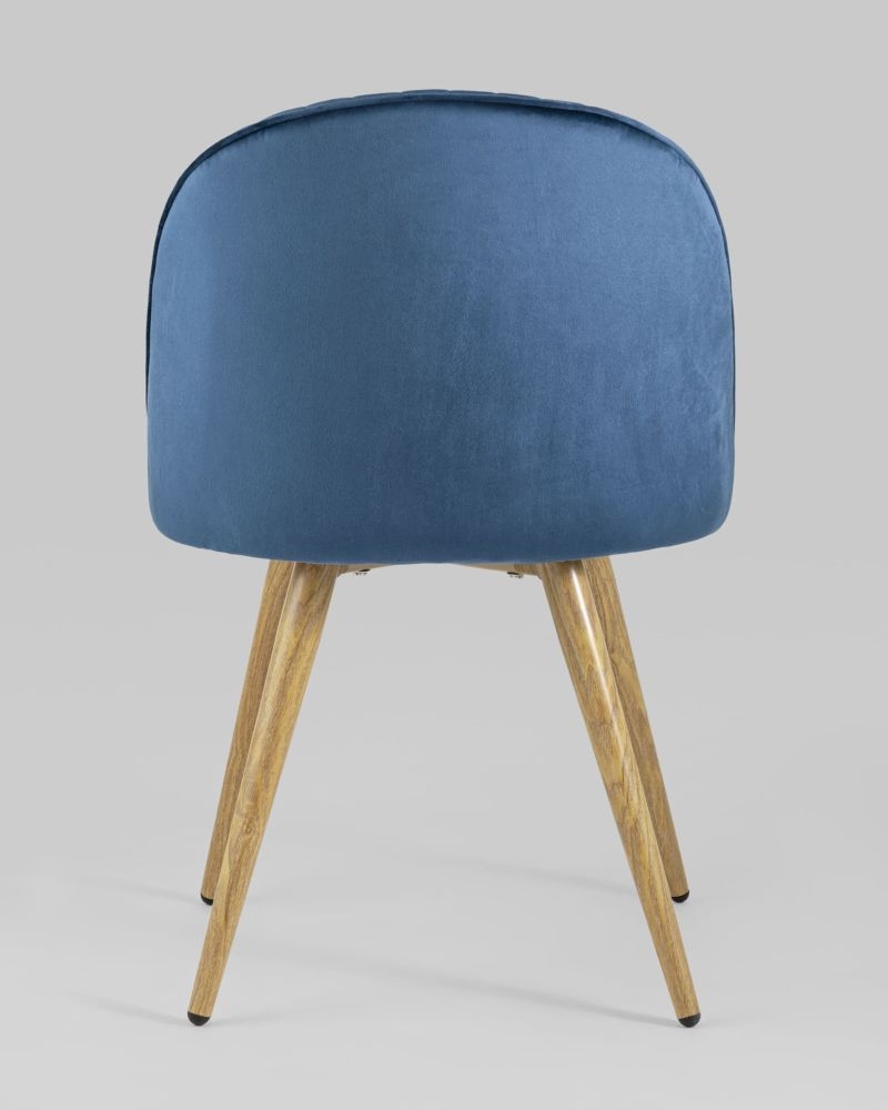 Обеденная группа стол Target 80x80, 4 стула Лион Страйпс велюр Голубой