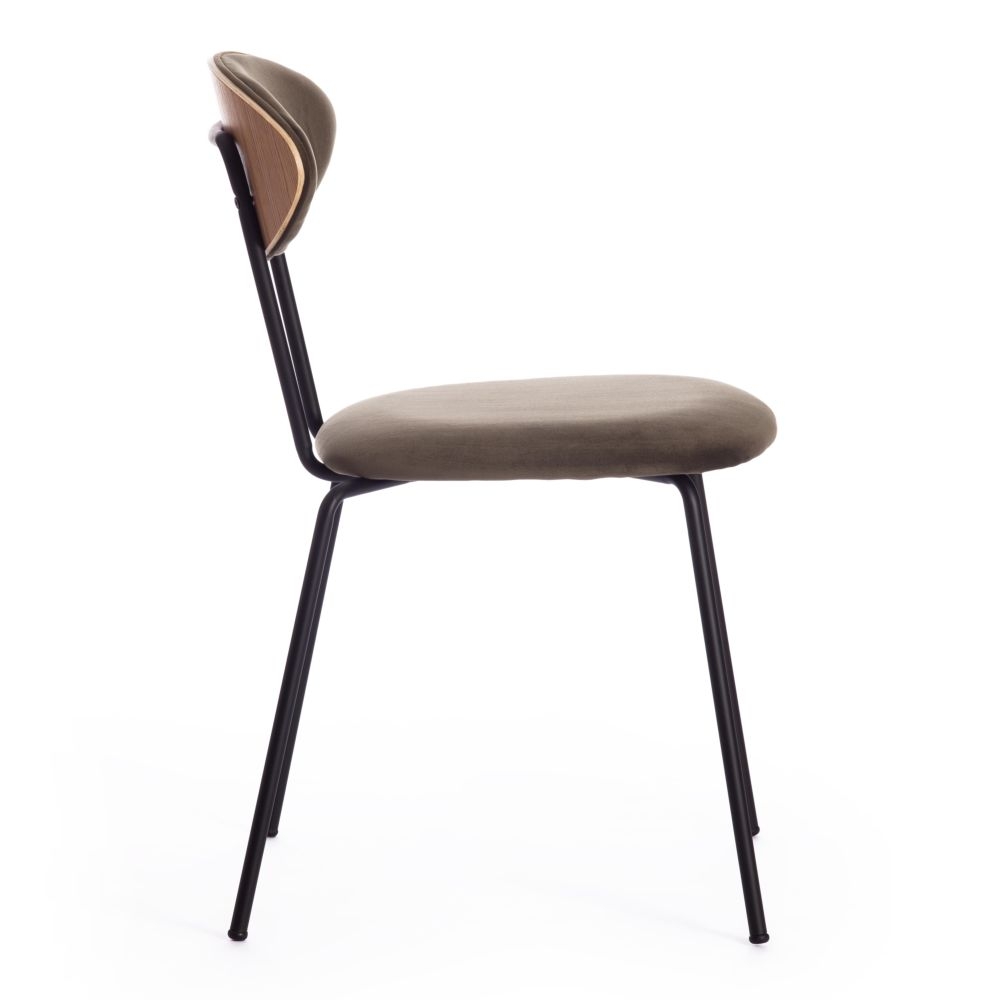 Стул NEO (mod. 0139014) / 1 шт. в упаковке металл/вельвет, 44х54х79 см, хаки S108 (85 DARK TAN)/черный