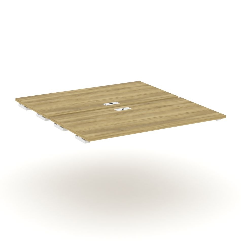 Двойной стол-приставка к двум опорным тумбам/шкафам CONCEPT CN.DSPR-007 Дуб Винченцо Белый