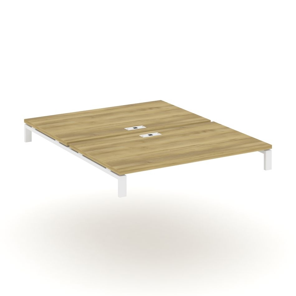 Двойной стол надставка на две опорные тумбы CONCEPT CN.DSN-006 Дуб Винченцо Белый