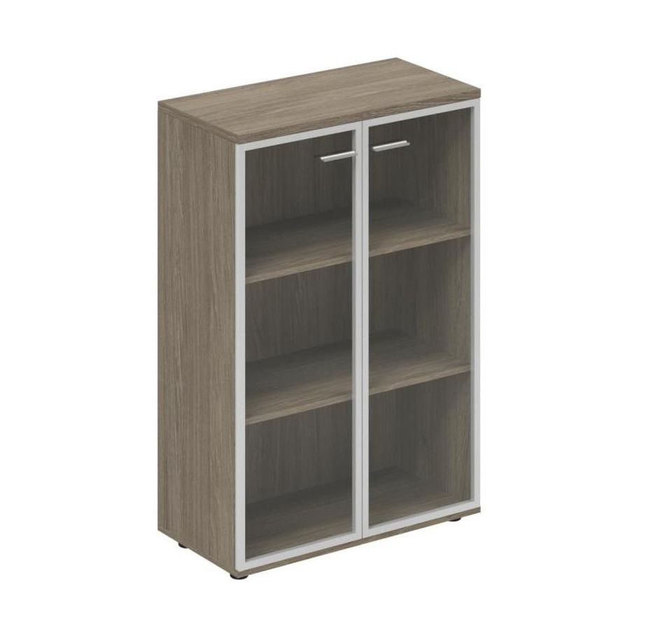 Шкаф средний со стеклом, задняя стенка ХДФ Wing WN.801.OD.AL Дуб темный