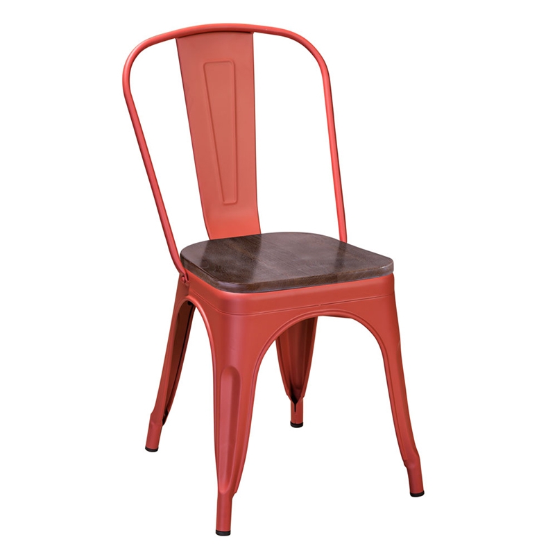 Стул R-home Tolix Wood Коралловый красный