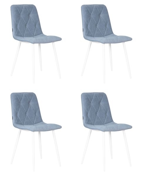 Стул обеденный DOBRIN CHILLY ROMBO (Серо-голубой Simple 26, основание белый) 4 шт