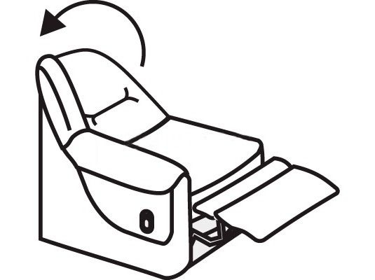 Кресельная секция с механическим реклайнером (правая) Вавилон 1ВР Оранжевая (кожа)