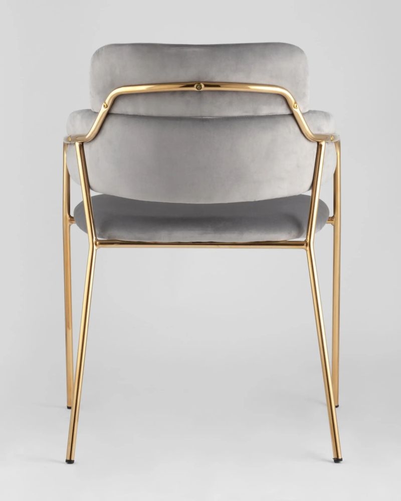 Стул Полин светло-серый 2 шт. с золотыми ножками