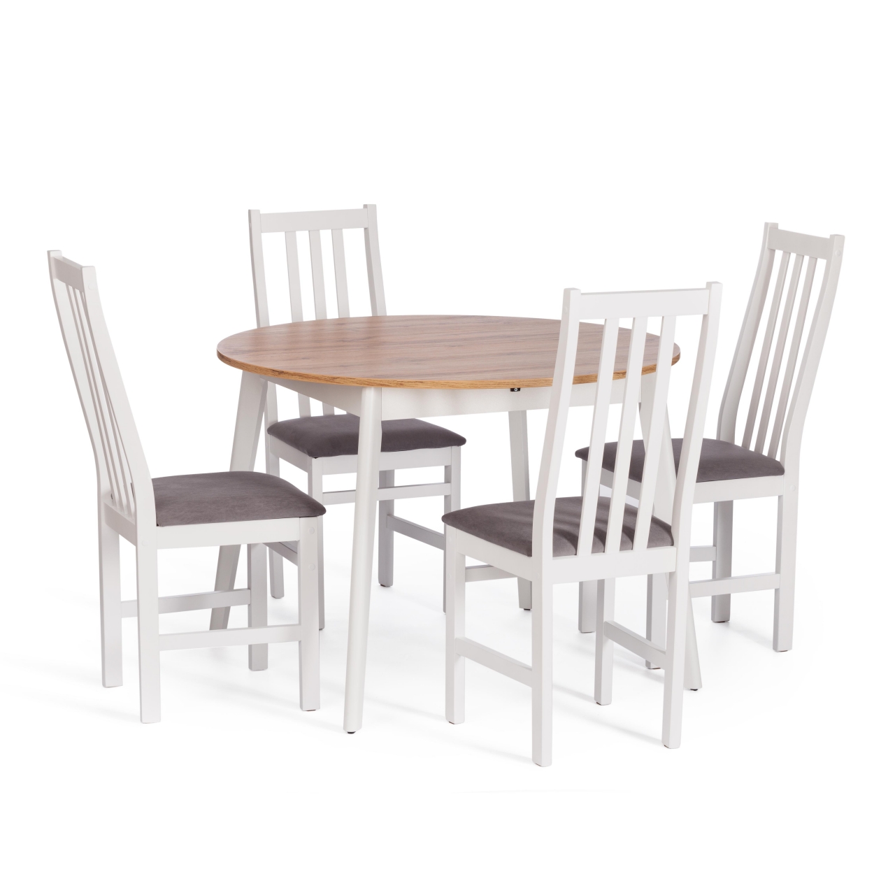 Стул SWEDEN (комплект) NEW, Многослойный березовый шпон, 41х40х99 см, white/велюр темно-серый