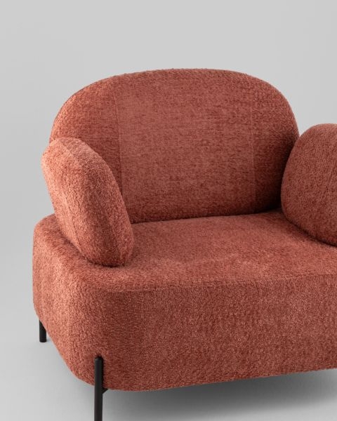 Кресло Кэнди ткань с подлокотниками букле коралловый