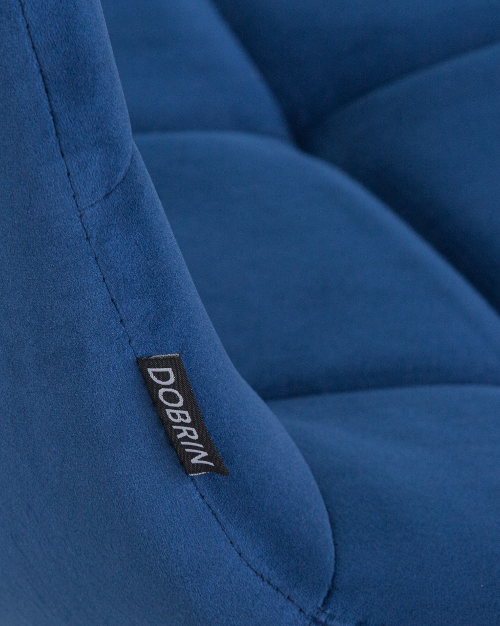 Стул обеденный DOBRIN ALEX золотые ножки Темно-синий велюр V108-67