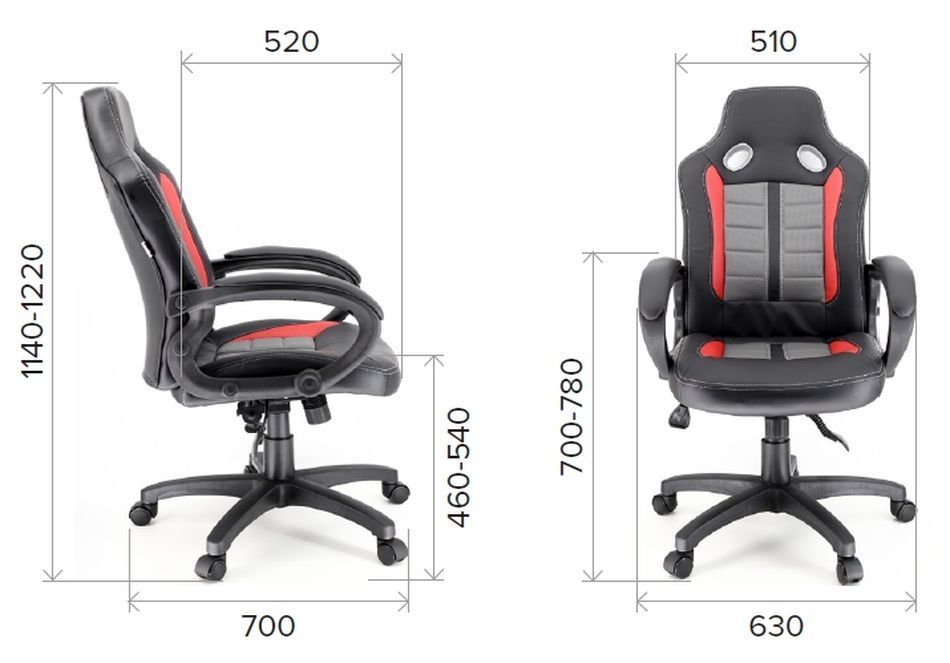 Кресло геймерское Everprof Forsage TM Экокожа Черный Красный Серый