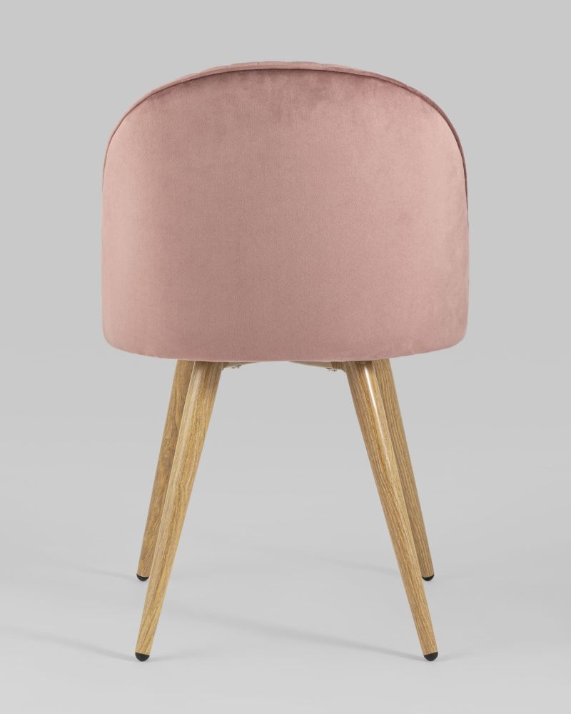 Обеденная группа стол Target 80x80, 4 стула Лион Страйпс велюр Розовый