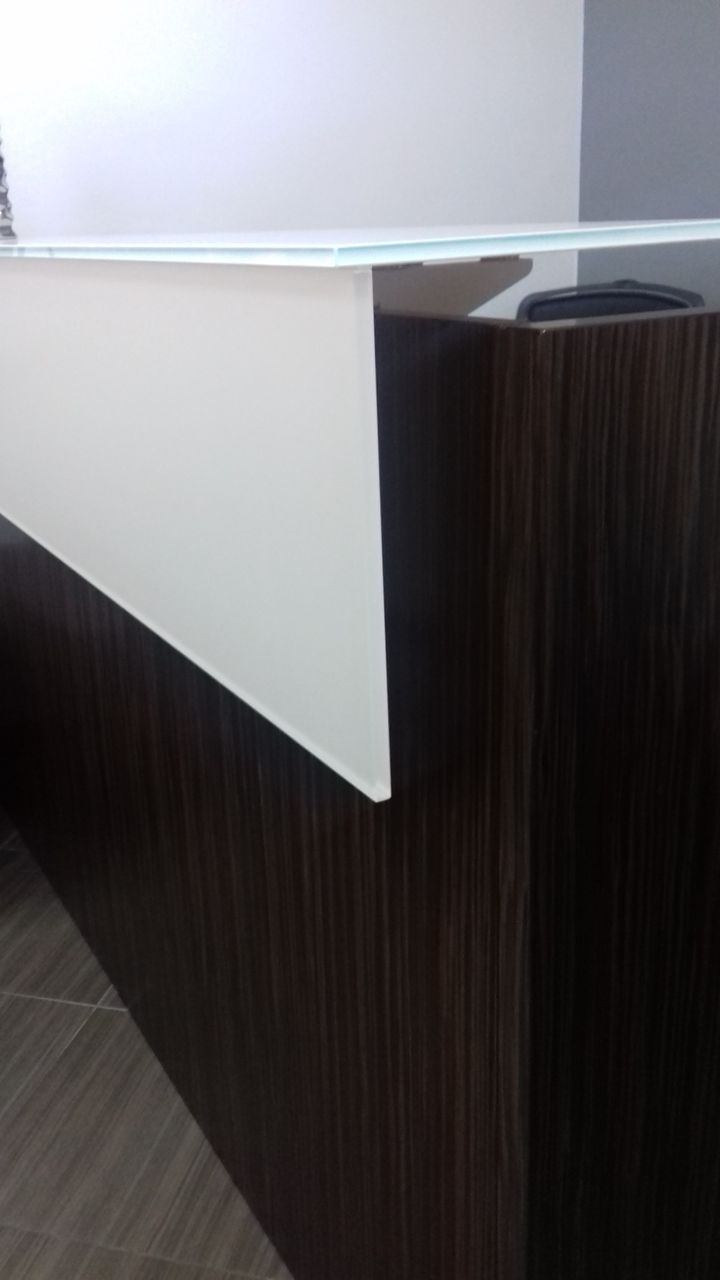 Стойка ресепшен Factory Cotto L208 стекло 200 Дуб жженый-черный
