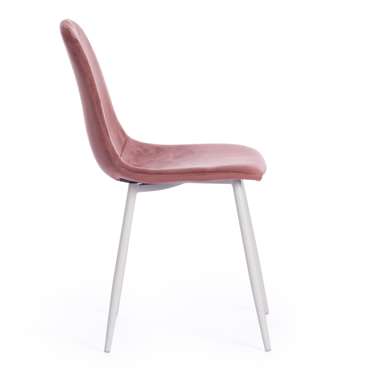 Стул BREEZE (mod. 4724) вельвет/металл, 44 х 53 х 87 см, Coral (коралловый) HLR44 / белый