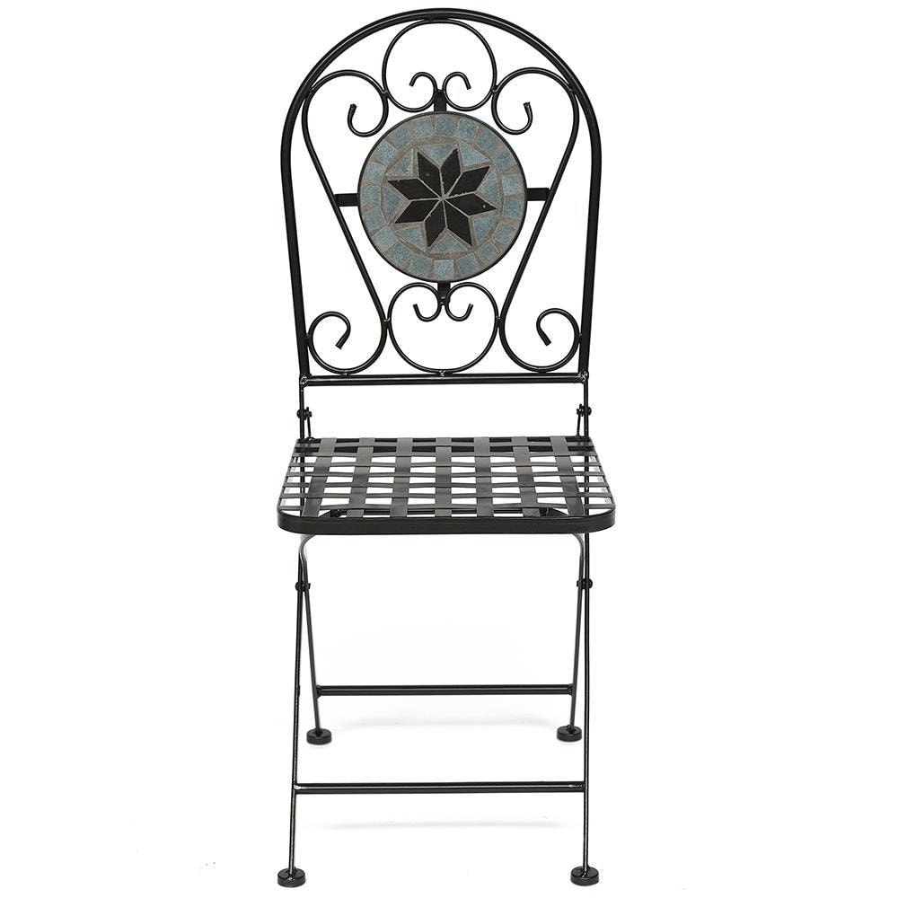 Стул Secret de Maison VICENZA (mod. PL08-1070-1-GBRN) металл, 36х35х91см, черный/плитка ASTRA