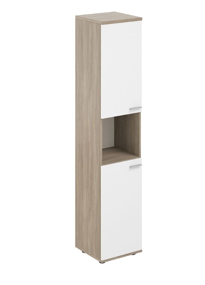 Шкаф высокий с нишей левый Sigma SG.846.OD.WH.WH.L Дуб темный Белый