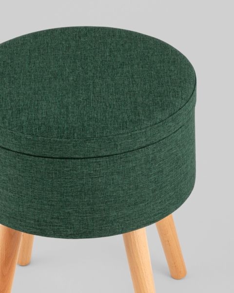 Пуф с ящиком Store Woody рогожка темно-зеленая