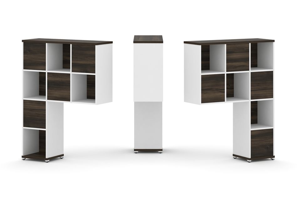 Надставка на стол высокая двухсторонняя + задняя стенка (8 шт.) CONCEPT CN.DNV-001 Дуб Мали Белый бриллиант Белый металл