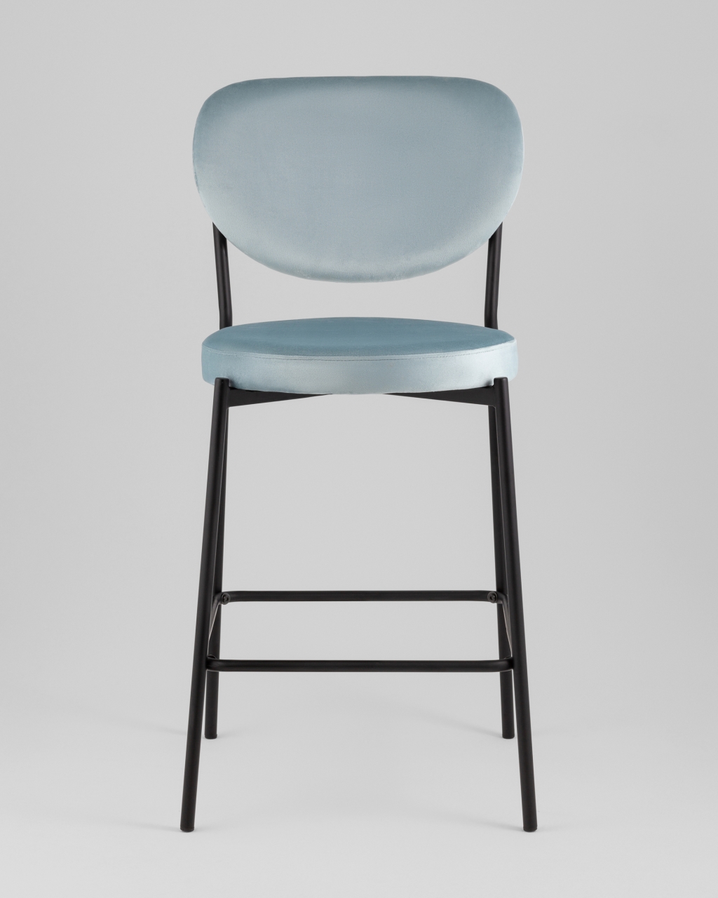 Стул полубарный Барбара NEW велюр серо-голубой NC