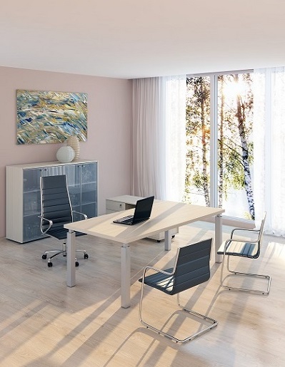 Стол на опорной сервисной тумбе (правый) GDB BLISS BL180TSD Акация Аури